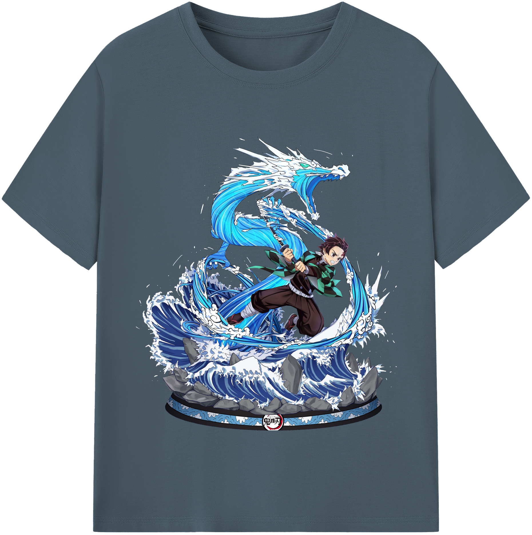 （画像用） 鬼滅の刃 竈門 炭治郎／かまど たんじろう Kamado Tanjirou 綿100％半袖Tシャツ（フロントプリント）